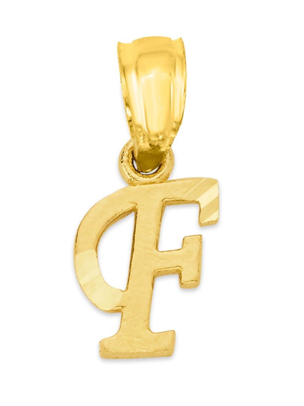 10k Solid Gold F Initial Charm for Bracelet - Personalized Letter Jewelry Gifts
